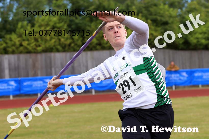 Senior Mens javelin 2024 Northern Senior and Under-20s Track and Field Champs, Middlesbrough.  Photo: David T. Hewitson/Sports for All Pics